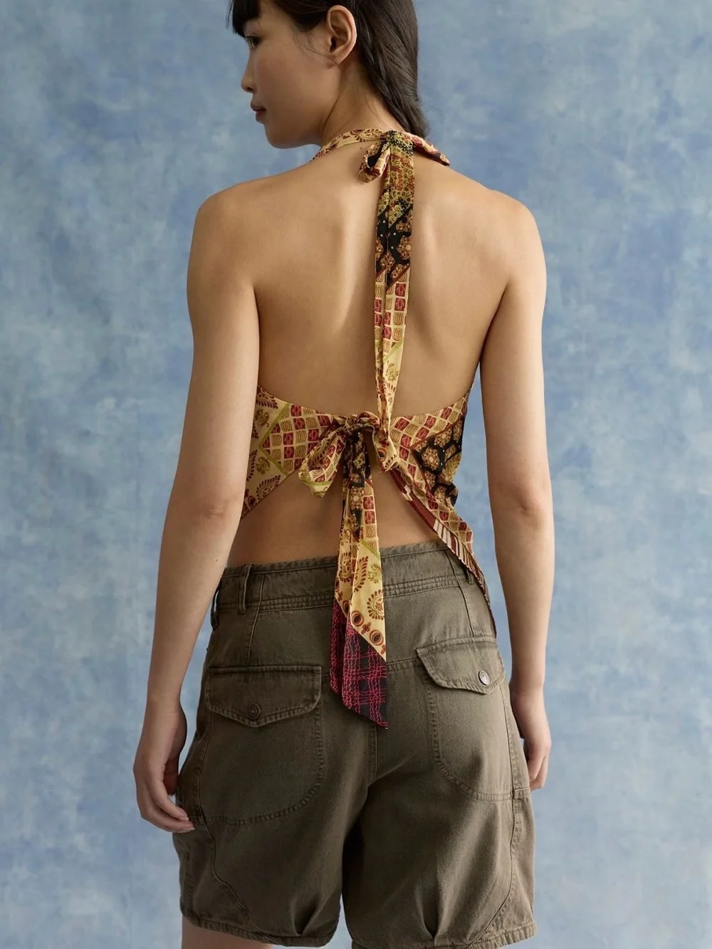 Free People - 2-in-1 Cowl Neck Halter tops  - Yellow Multi